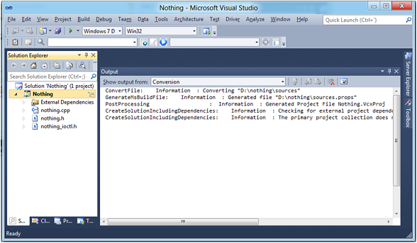 Figure 4 - Converting Nothing Project