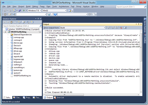 Figure 7 - Building a Converted Project Using Visual Studio