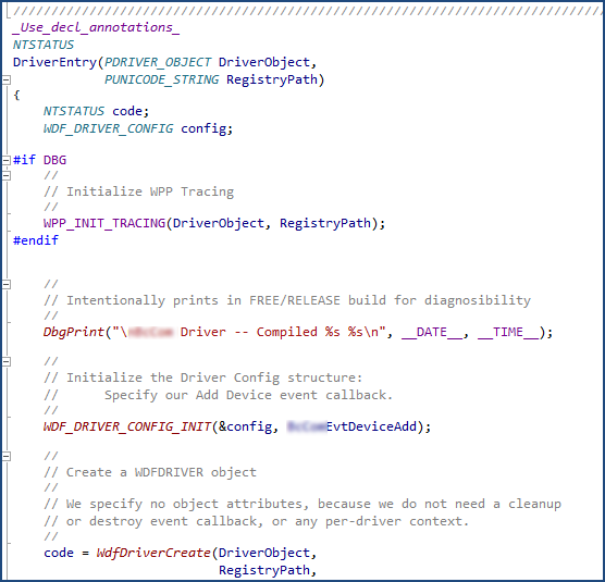 Adding WPP_INIT_TRACING to DriverEntry