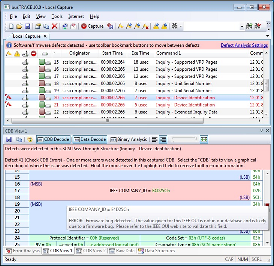 Figure 3 - Failing Inquiry Validation