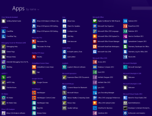 Figure 3 – Desktop Apps are Listed by Category, Just Like in Win7 Start, All Programs