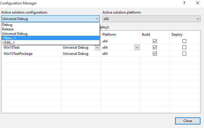 Figure 3—Creating a new Solution Configuration 